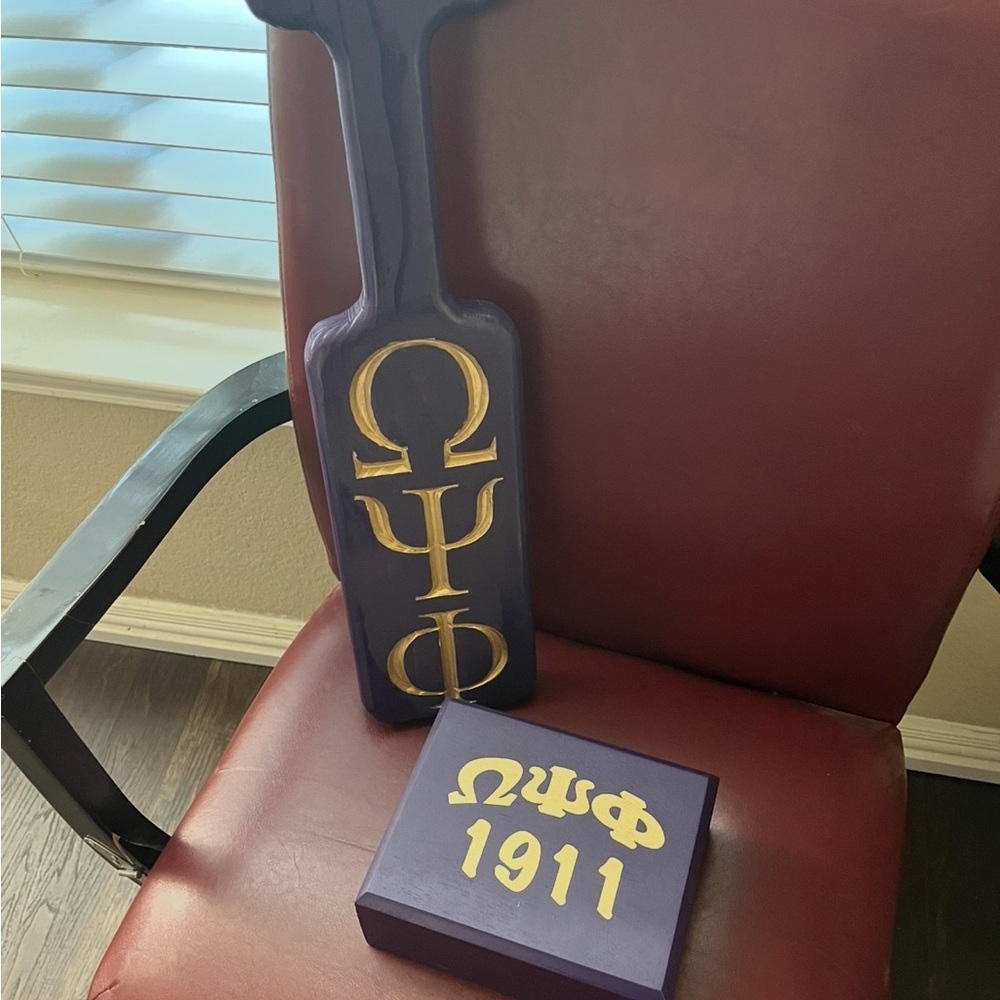Purple and Gold Greek Paddle and Box Set